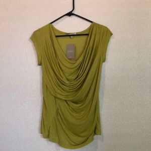 Anthropologie moss green draped top. NWT